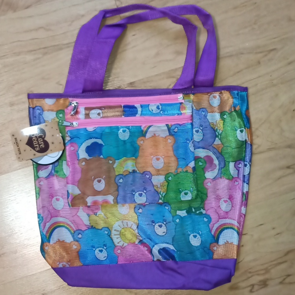 Care Bears Beach Tote Bag Purse Removable Pouch